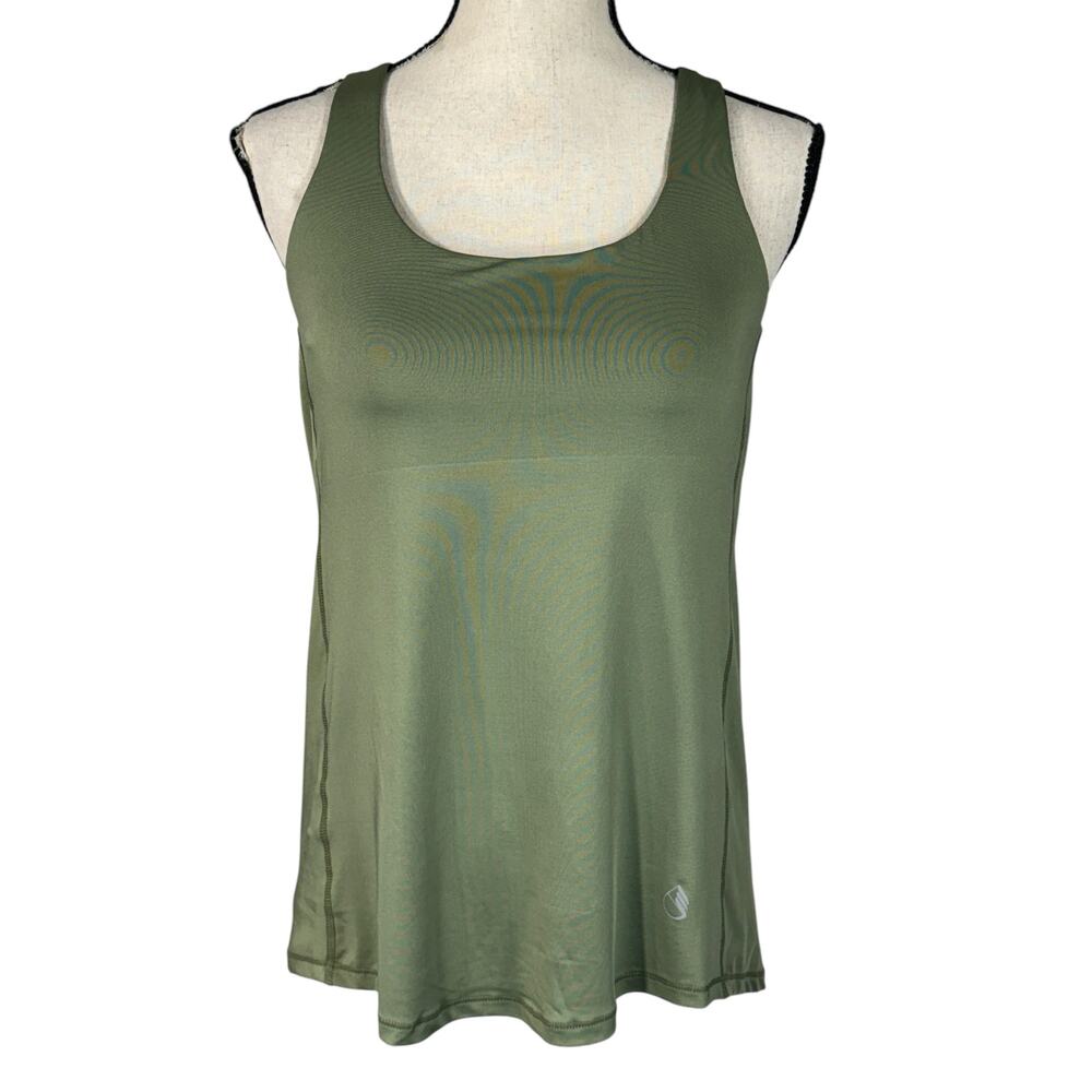 IcyZone Large Yoga Top Activewear Sleeveless Strappy Back Stretch Padded Cups